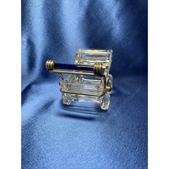 Miniature Kristacolor Leaded Chrystal Baby Buggy Carriage - Picture 3 of 6